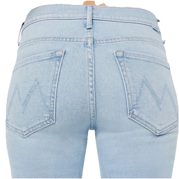 Mother Lil Insider Sneak Size 27 Lost Art Blue Jeans Stretchy Boot Cut - Picture 5 of 14